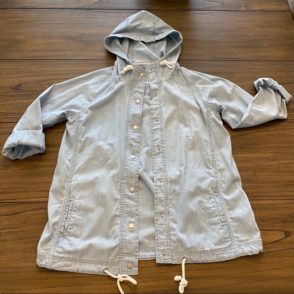 Chambray Hooded Shacket Jacket - image 2